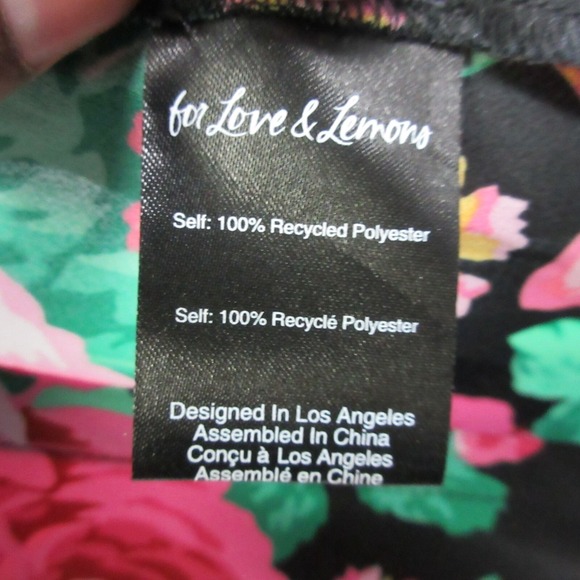 For Love & Lemons Becca Backless Maxi Dress XS Black Pink Floral Slit Party 226 - Picture 4 of 10
